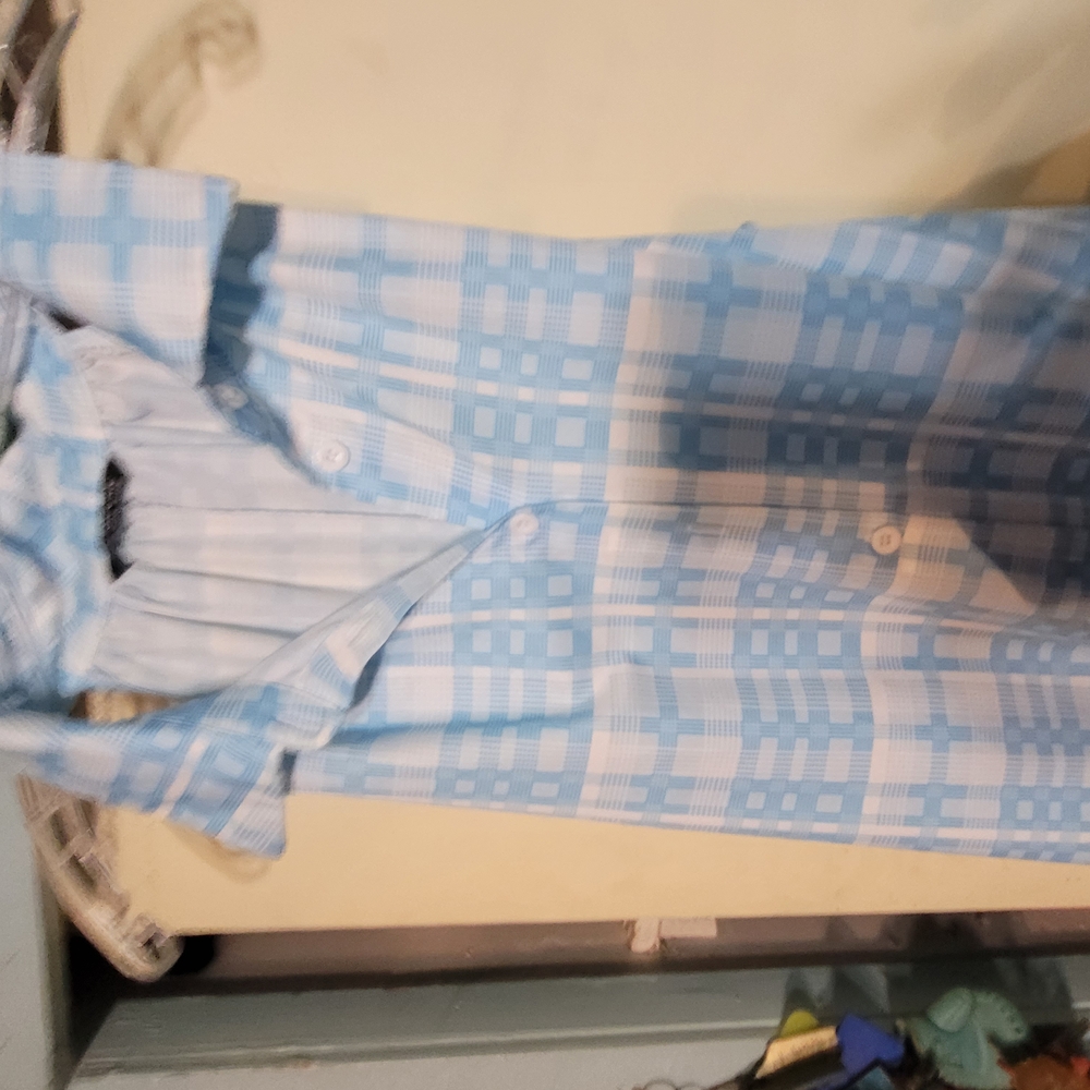 BloomChic Blue and White Plaid Midi Dress - Picture 2 of 14